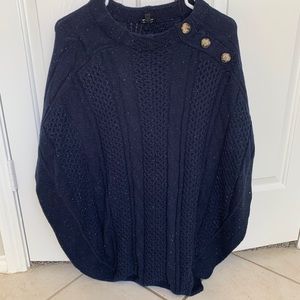 Talbots Navy poncho